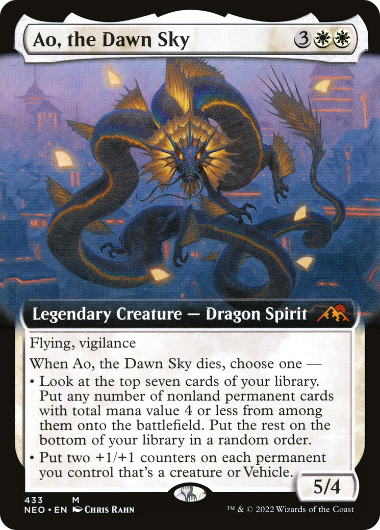 Ao, the Dawn Sky (Extended Art) (NEO-433) - Kamigawa: Neon Dynasty: (Extended Art) Foil