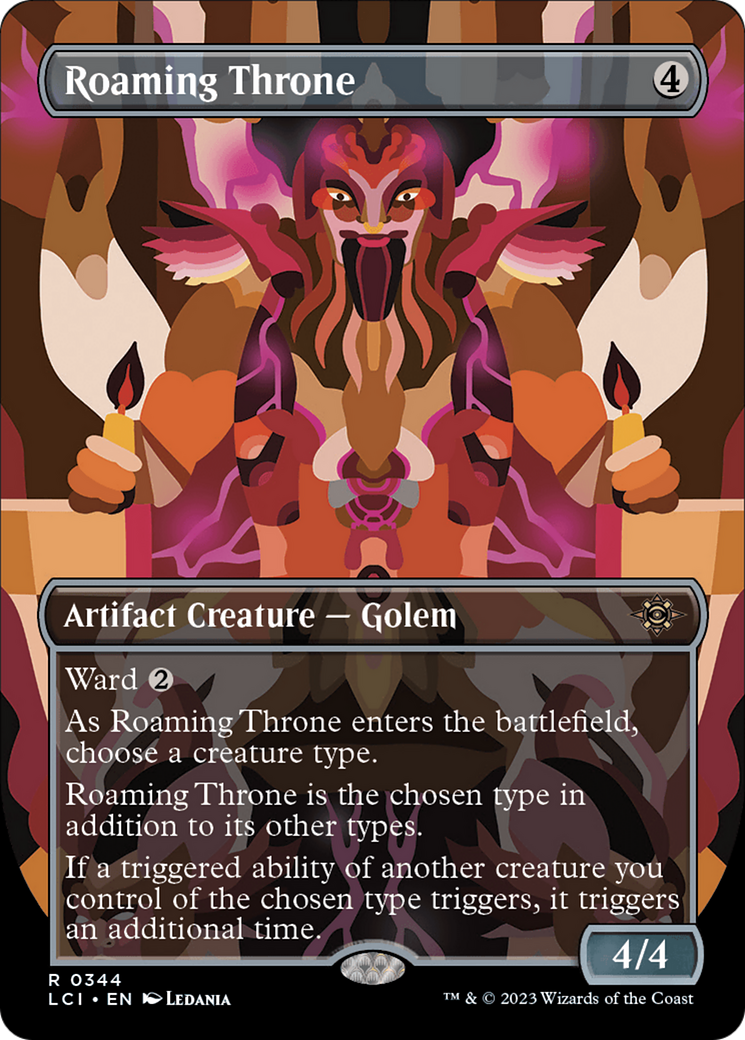 Roaming Throne (Borderless) (LCI-344) - The Lost Caverns of Ixalan (Borderless) Foil