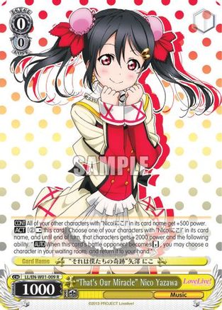 "That's Our Miracle" Nico Yazawa (LL/EN-W01-009 R) - Love Live! DX