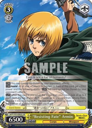 "Resisting Fate" Armin (SR) (AOT/S35-E002S SR) - Attack on Titan