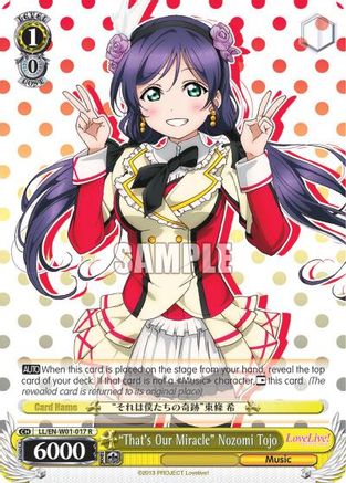 "That's Our Miracle" Nozomi Tojo (LL/EN-W01-017 R) - Love Live! DX