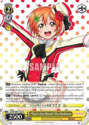 "That's Our Miracle" Rin Hoshizora (LL/EN-W01-021 R) - Love Live! DX