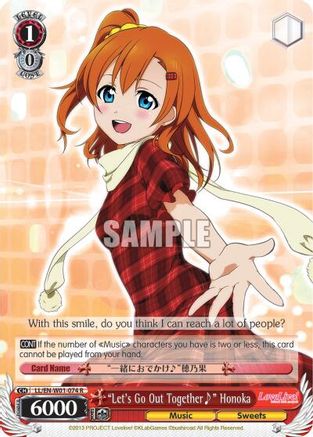 "Let's Go Out Together~" Honoka (LL/EN-W01-074 R) - Love Live! DX