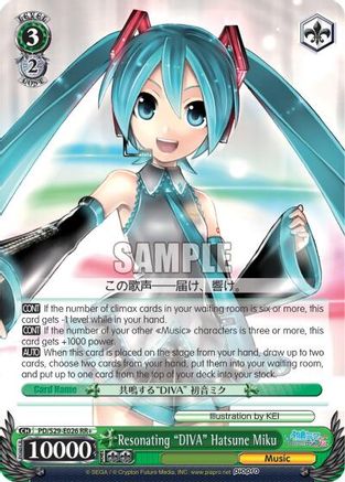 Resonating "DIVA" Hatsune Miku (PD/S29-E026 RR+) - Hatsune Miku: Project DIVA F 2nd