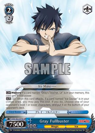 Gray Fullbuster (SR) (FT/EN-S02-075S SR) - Fairy Tail ver.E