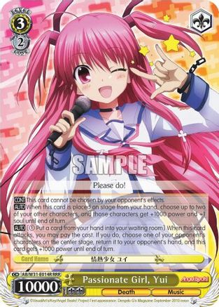 Passionate Girl, Yui (RRR) (AB/W31-E014R RRR) - Angel Beats! Re:Edit