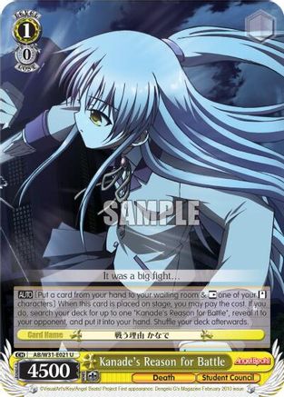 Kanade's Reason for Battle (AB/W31-E021 U) - Angel Beats! Re:Edit