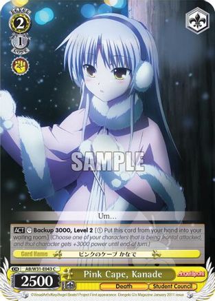 Pink Cape, Kanade (AB/W31-E043 C) - Angel Beats! Re:Edit