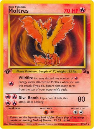 Moltres (27) 027/62 - Unlimited Fossil - Rare