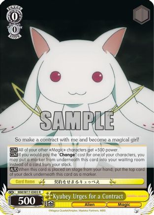 Kyubey Urges for a Contract (MM/W17-E003 R) - Puella Magi Madoka Magica