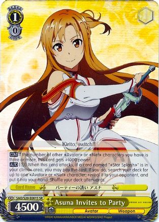 Asuna Invites to Party (SR) (SAO/S20-E001S SR) - Sword Art Online