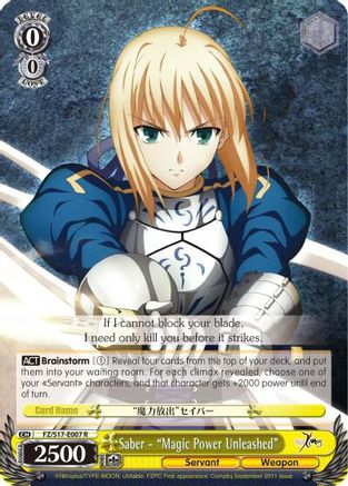 Saber - "Magic Power Unleashed" (FZ/S17-E007 R) - Fate/Zero