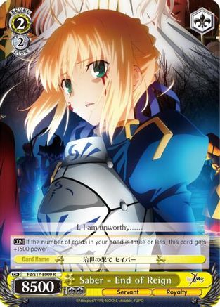 Saber - End of Reign (FZ/S17-E009 R) - Fate/Zero