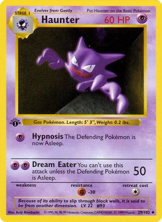 Haunter 029/102 - Unlimited Base Set Shadowless - Uncommon