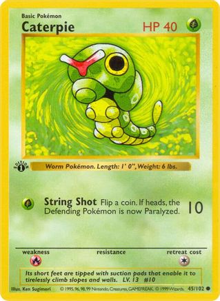 Caterpie 045/102 - 1st Edition Base Set Shadowless - Common