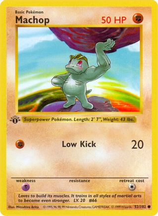 Machop 052/102 - 1st Edition Base Set Shadowless - Common