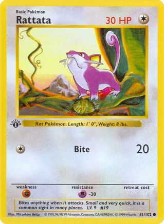 Rattata 061/102 - Unlimited Base Set Shadowless - Common