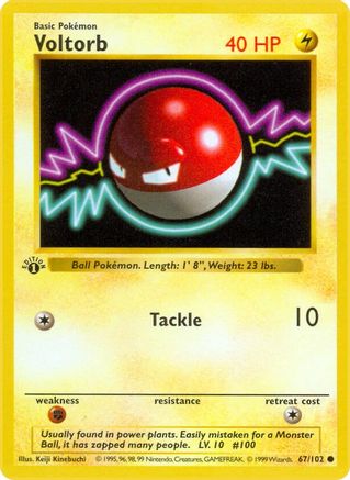 Voltorb 067/102 - 1st Edition Base Set Shadowless - Common