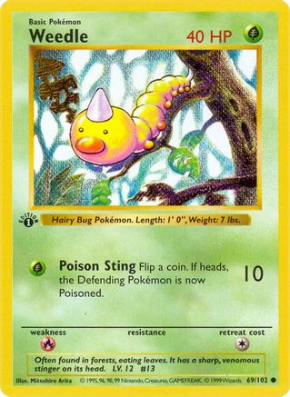 Weedle 069/102 - 1st Edition Base Set Shadowless - Common