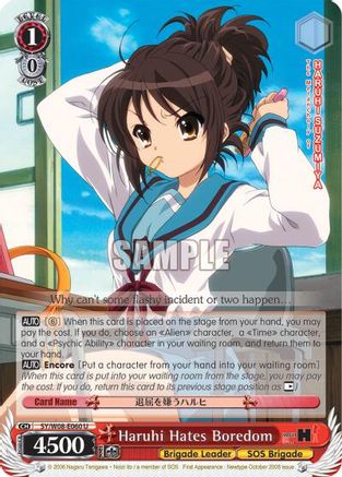 Haruhi Hates Boredom (SY/W08-E060 U) - The Melancholy of Haruhi Suzumiya