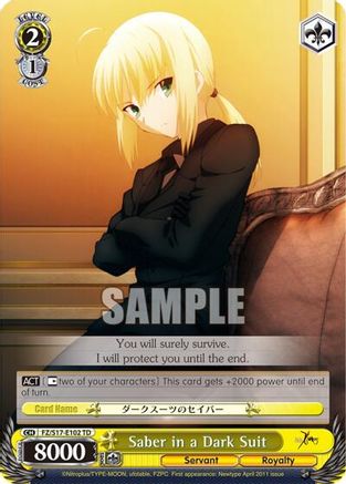 Saber in a Dark Suit (TD) (FZ/S17-E102 TD) - Fate/Zero