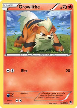 Growlithe 010/122 - Reverse Holofoil XY BREAKpoint - Common