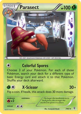 Parasect 007/83 - Reverse Holofoil Generations - Rare