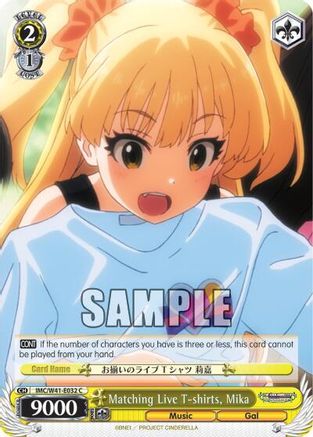 Matching Live T-shirts, Mika (IMC/W41-E032 C) - The iDOLM@STER Cinderella Girls