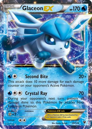 Glaceon EX 020/124 - Holofoil XY Fates Collide - Ultra Rare
