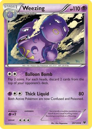 Weezing 028/124 - Reverse Holofoil XY Fates Collide - Uncommon