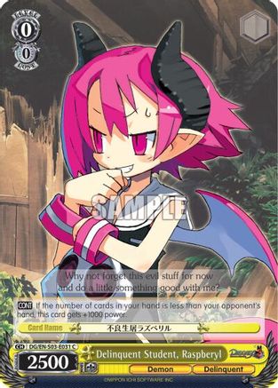 Delinquent Student, Raspberyl (DG/EN-S03-E031 C) - Disgaea