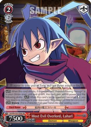 Most Evil Overlord, Laharl (DG/EN-S03-E090 RR) - Disgaea