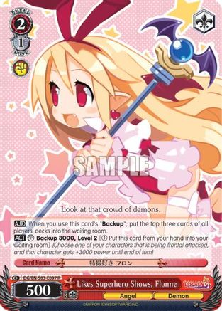 Likes Superhero Shows, Flonne (DG/EN-S03-E097 R) - Disgaea