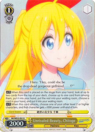 Unrivaled Beauty, Chitoge (Parallel Foil) (NK/WE22-E01) - NISEKOI Extra Booster