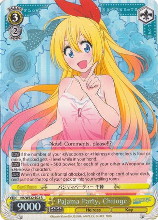 Pajama Party, Chitoge (Parallel Foil) (NK/WE22-E02) - NISEKOI Extra Booster