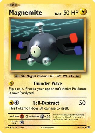 Magnemite 037/108 - Reverse Holofoil XY Evolutions - Common