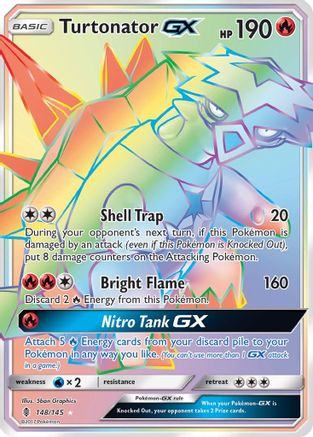 Turtonator GX (Secret) 148 - Holofoil SM Guardians Rising - Secret Rare