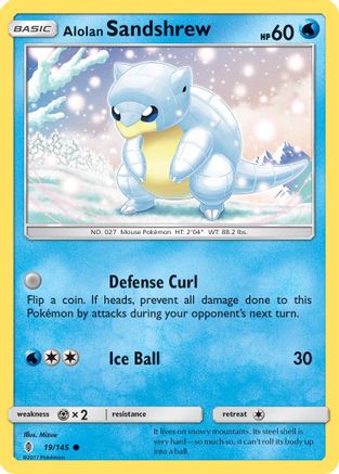 Alolan Sandshrew 019/145 - Reverse Holofoil SM Guardians Rising - Common