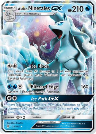Alolan Ninetales GX 022/145 - Holofoil SM Guardians Rising - Ultra Rare
