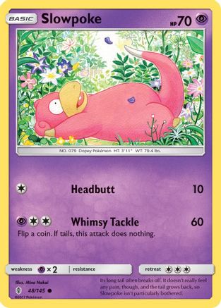 Slowpoke 048/145 - Reverse Holofoil SM Guardians Rising - Common