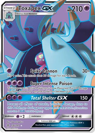 Toxapex GX (Full Art) 136/145 - Holofoil SM Guardians Rising - Ultra Rare