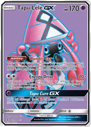 Tapu Lele GX (Full Art) 137/145 - Holofoil SM Guardians Rising - Ultra Rare