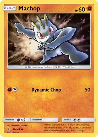 Machop (63) 063/145 - Reverse Holofoil SM Guardians Rising - Common