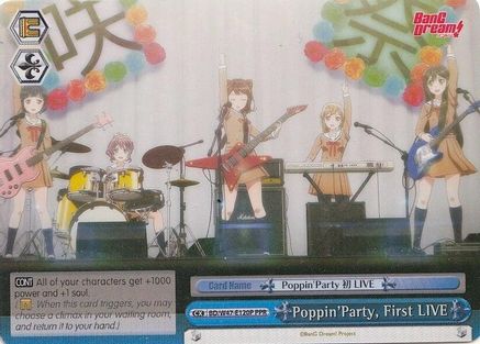 Poppin'Party, First LIVE (Parallel Foil) (BD/W47-E120P PPR) - BanG Dream!
