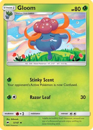 Gloom 005/147 - Reverse Holofoil SM Burning Shadows - Uncommon