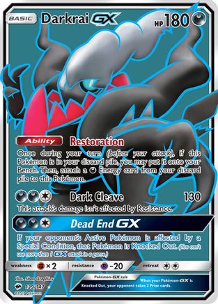 Darkrai GX (Full Art) 139/147 - Holofoil SM Burning Shadows - Ultra Rare