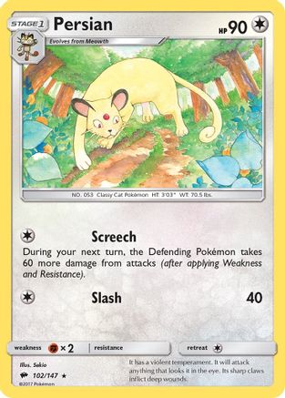 Persian 102/147 SM Burning Shadows - Rare