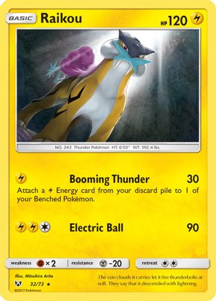 Raikou 032/73 - Holofoil Shining Legends - Holo Rare