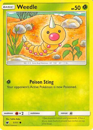 Weedle 001/111 SM Crimson Invasion - Common