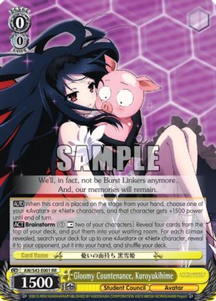 Gloomy Countenance, Kuroyukihime (AW/S43-E001 RR) - Accel World -Infinite Burst-